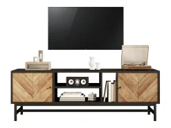 Armário de TV 150cm, Design -Madeira, amplo espaço de armazenamento, moderno e minimalista^ Móvel De Tv