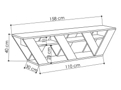 Móvel De Tv|Dmora Armário de TV Dbara, Aparador de sala, Armário de TV baixo, Base de parede equipada, 158x30h40 cm, Antracite Preto