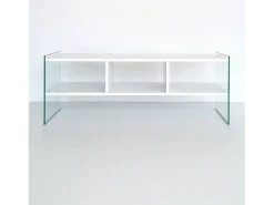 Móvel De Tv|Dmora Armário de TV Dbennace, Aparador de sala, Armário de TV baixo, Base de parede equipada, 120x35h45 cm, Branco