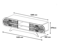 Móvel De Tv*Dmora Armário de TV Desposit, Aparador de sala, Armário de TV baixo, Base de parede equipada, 145x37h37 cm, Nogueira e Branco Castanho