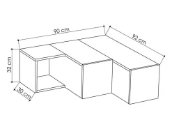 Móvel De Tv|Dmora Armário de TV Dfallett, Aparador de sala, Armário de TV baixo, Base de parede equipada, 90x92h32 cm, Antracite e Bege Preto