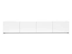 Móvel De Tv|Dmora Armário de TV Dfalzeran, Aparador de sala, Armário de TV baixo, Base de parede equipada, Made in Italy, 225x38h39 cm, brilhante Branco