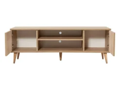 Móvel De Tv*Dmora Armário de TV Dfantacc, Aparador de sala, Armário de TV baixo, Base de parede equipada, 140x40h50 cm, Carvalho Castanho