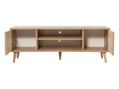 Móvel De Tv*Dmora Armário de TV Dfantacc, Aparador de sala, Armário de TV baixo, Base de parede equipada, 140x40h50 cm, Carvalho Castanho