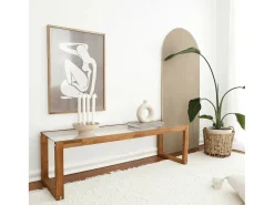 Outlet Dmora Armário de TV Dfrattes, Aparador de sala, Armário de TV baixo, Base de parede equipada, 130x40h40 cm, Carvalho Castanho