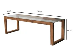 Outlet Dmora Armário de TV Dfrattes, Aparador de sala, Armário de TV baixo, Base de parede equipada, 130x40h40 cm, Carvalho Castanho