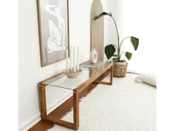 Outlet Dmora Armário de TV Dfrattes, Aparador de sala, Armário de TV baixo, Base de parede equipada, 130x40h40 cm, Carvalho Castanho