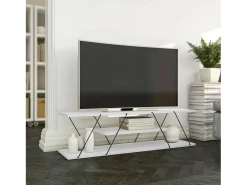 Dmora Armário de TV Dmustaph, Aparador de sala, Armário de TV baixo, Base de parede equipada, 120x30h33 cm, Preto e^ Móvel De Tv