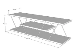 Dmora Armário de TV Dmustaph, Aparador de sala, Armário de TV baixo, Base de parede equipada, 120x30h33 cm, Preto e^ Móvel De Tv