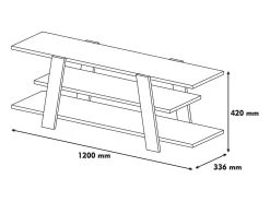 Móvel De Tv*Dmora Armário de TV Doukhadd, Aparador de sala, Armário de TV baixo, Base de parede equipada, 120x34h42 cm, Nogueira e Branco Castanho