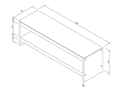 Hot Dmora Armário de TV Dpaciocc, Aparador de sala, Armário de TV baixo, Base de parede equipada, 140x40h45 cm, Nogueira Castanho