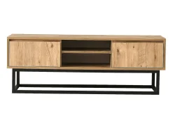 Hot Dmora Armário de TV Dpirol, Aparador de sala, Armário de TV baixo, Base de parede equipada, 180x40h50 cm, e Carvalho Preto