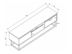 Hot Dmora Armário de TV Dpirol, Aparador de sala, Armário de TV baixo, Base de parede equipada, 180x40h50 cm, e Carvalho Preto