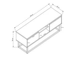 Móvel De Tv|Dmora Armário de TV Dpirol, Aparador de sala, Armário de TV baixo, Base de parede equipada, 140x40h50 cm, e Carvalho Preto