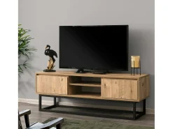 Móvel De Tv|Dmora Armário de TV Dpirol, Aparador de sala, Armário de TV baixo, Base de parede equipada, 140x40h50 cm, e Carvalho Preto