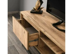 Móvel De Tv|Dmora Armário de TV Dpirol, Aparador de sala, Armário de TV baixo, Base de parede equipada, 140x40h50 cm, e Carvalho Preto