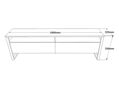 Dmora Armário de TV Dpirozz, Aparador de sala, Armário de TV baixo, Base de parede equipada, 180x36h56 cm, Carvalho^ Móvel De Tv