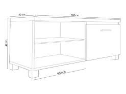 Clearance duehome Armário de TV LED Blanco - Negro Castanho
