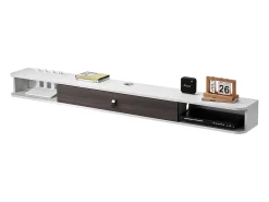 Móvel De Tv| Armário de TV Montado na Parede SucceBuy Suporte de TV Flutuante de Parede, 180 cm, Consola de Multimédia com Gestão de Cabos, Prateleira Moderna de Aglomerado Branco