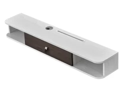 Armário de TV Montado na Parede SucceBuy Suporte de TV Flutuante de Parede, 120 cm, Consola de Multimédia Moderna com Gestão de Cabos, Prateleira de Aglomerado^ Móvel De Tv