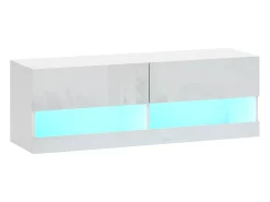 Armário de TV pendurado 120x35x40,5cm, iluminação LED, 16 modos, brilhante^ Móvel De Tv