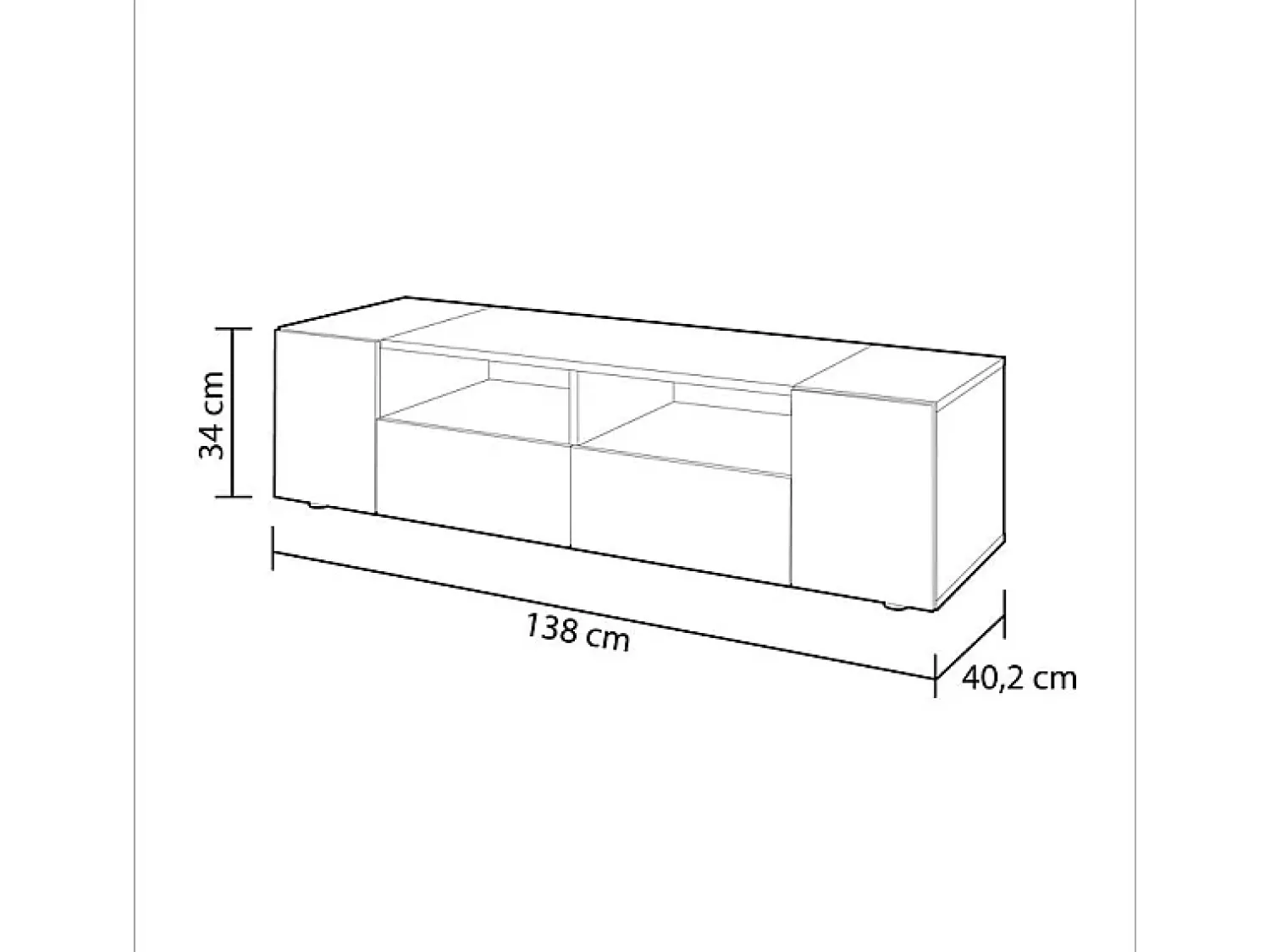 Loungitude Armário de TV Tamiko 138 cm Artik carvalho canadense^ Móvel De Tv