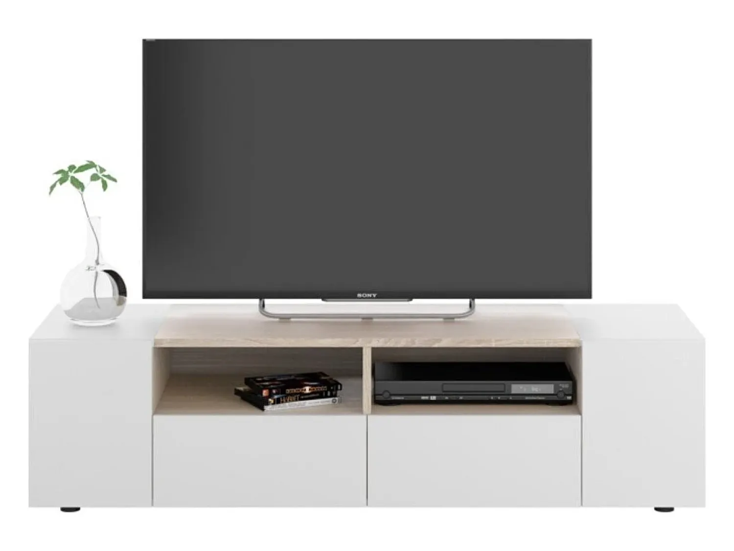 Loungitude Armário de TV Tamiko 138 cm Artik carvalho canadense^ Móvel De Tv