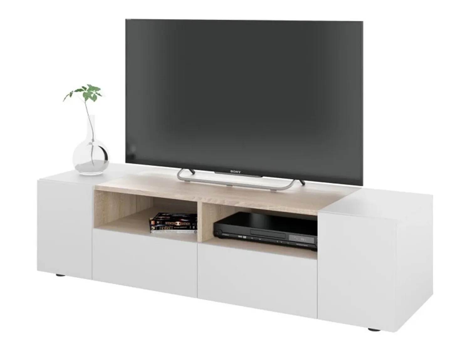 Loungitude Armário de TV Tamiko 138 cm Artik carvalho canadense^ Móvel De Tv