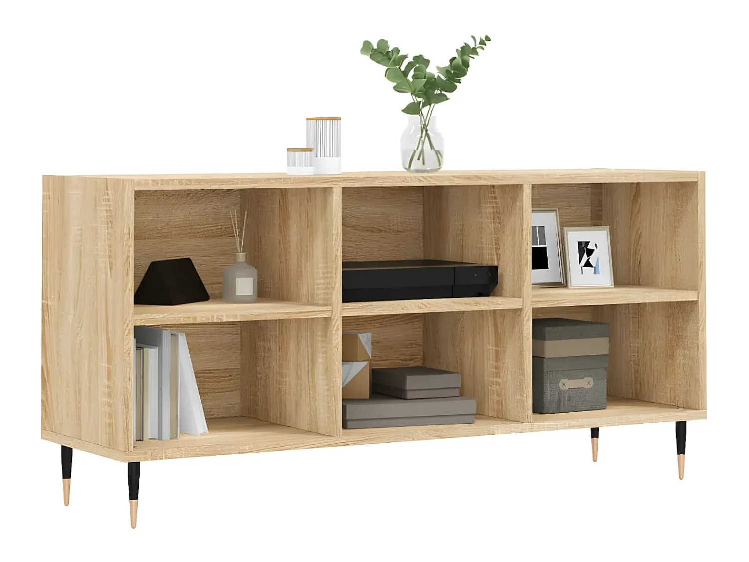 Móvel De Tv| Armário de TV 103,5x30x50 cm derivados madeira carvalho sonoma PT328968 Castanho