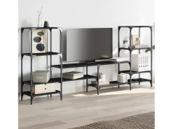 Móvel De Tv| Armário de TV 206,5x28,5x95 cm derivados de madeira PT542948 Preto