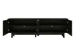Móvel De Tv| Armário de TV 175x38x56 cm, moderno, pratos de inserção ajustáveis, Design de luxo Preto
