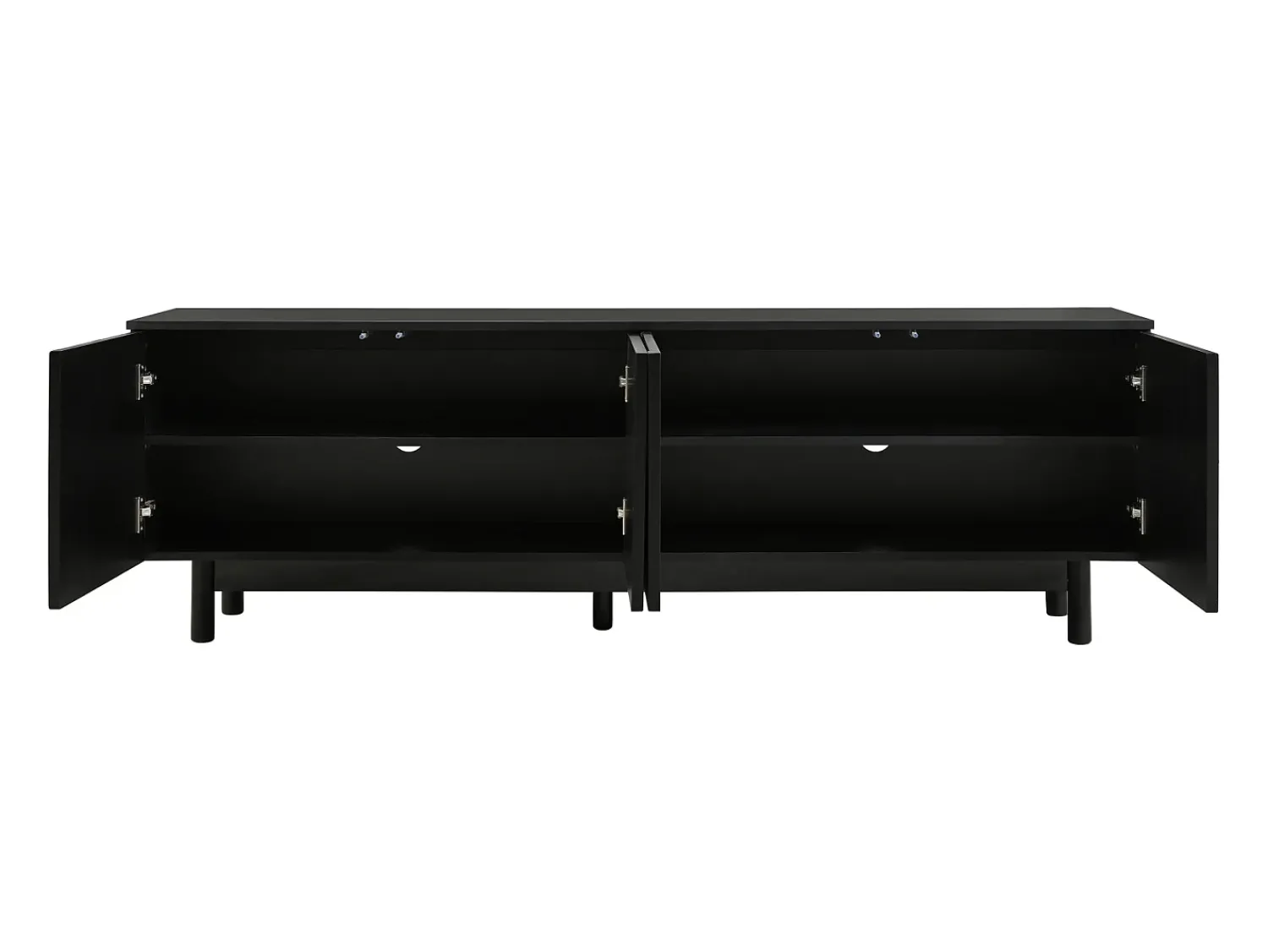 Móvel De Tv| Armário de TV 175x38x56 cm, moderno, pratos de inserção ajustáveis, Design de luxo Preto