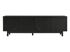 Móvel De Tv| Armário de TV 175x38x56 cm, moderno, pratos de inserção ajustáveis, Design de luxo Preto
