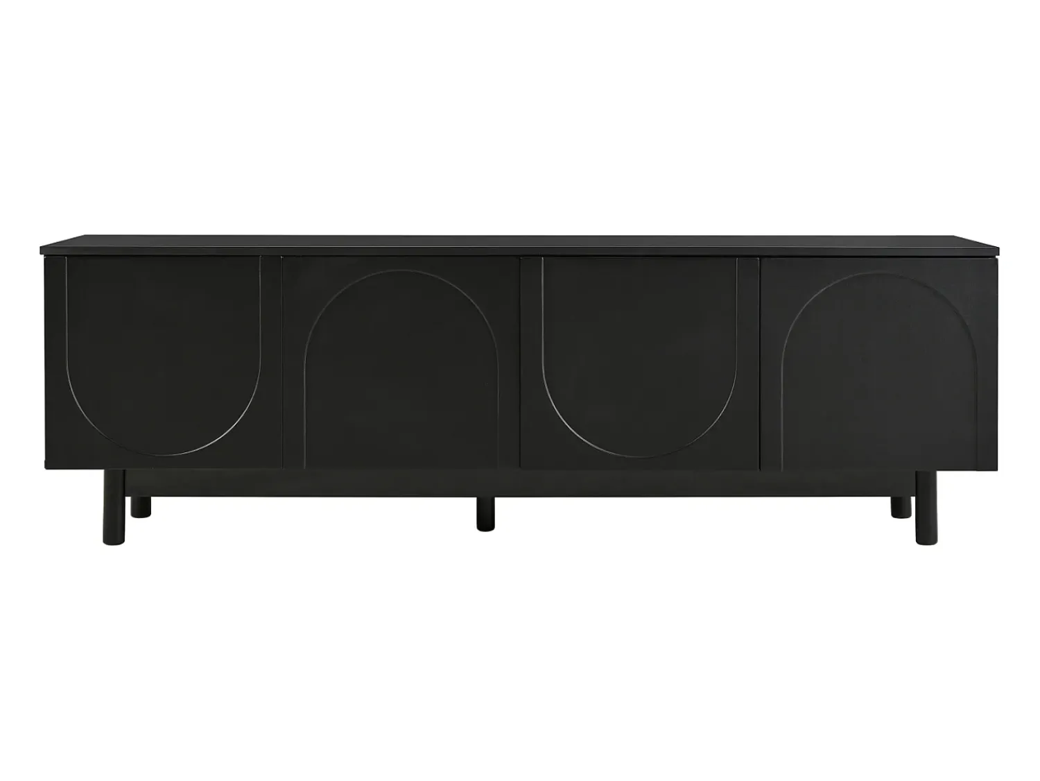 Móvel De Tv| Armário de TV 175x38x56 cm, moderno, pratos de inserção ajustáveis, Design de luxo Preto