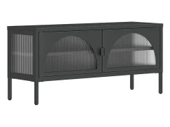 Best Armário de TV 105x35x50 cm vidro e aço PT572902 Preto