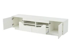Móvel De Tv* Armário de TV 180x40x45cm, 2 gavetas e 2 armários, LED, para até 75 polegadas, Branco