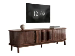 Outlet Armário de TV 165x39,5x46cm marrom, Porta deslizante, porta dobrável, para até 65 polegadas Castanho