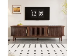 Outlet Armário de TV 165x39,5x46cm marrom, Porta deslizante, porta dobrável, para até 65 polegadas Castanho