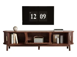Outlet Armário de TV 165x39,5x46cm marrom, Porta deslizante, porta dobrável, para até 65 polegadas Castanho