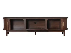 Outlet Armário de TV 165x39,5x46cm marrom, Porta deslizante, porta dobrável, para até 65 polegadas Castanho