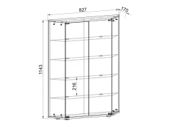 Vitrina*VCM Armário em pé Cenila Branco A. 114 x L. 83 x P. 17 cm Multicor