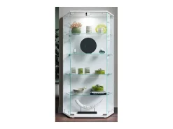 Vitrina*VCM Armário em pé Cenila Branco A. 114 x L. 83 x P. 17 cm Multicor