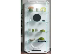 Vitrina*VCM Armário em pé Cenila Branco A. 114 x L. 83 x P. 17 cm Multicor