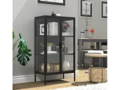 Vitrina|VCM Armário em pé Floka A. 110 x L. 60 x P. 35 cm Preto