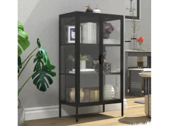Vitrina|VCM Armário em pé Floka A. 110 x L. 60 x P. 35 cm Preto