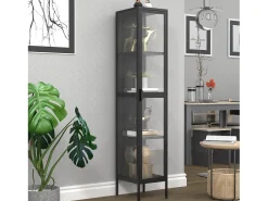 Vitrina|VCM Armário em pé Floka A. 160 x L. 30 x P. 35 cm Preto