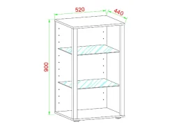Vitrina*VCM Armário em pé Glasol Branco A. 90 x L. 52 x P. 44 cm Multicor