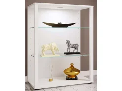 VCM Armário em pé Glasol Branco A. 90 x L. 70 x P. 35 cm^ Vitrina