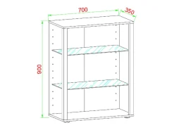 VCM Armário em pé Glasol Branco A. 90 x L. 70 x P. 35 cm^ Vitrina