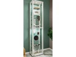 VCM Armário em pé Kavisa Branco A. 227 x L. 50 x P. 38 cm^ Vitrina